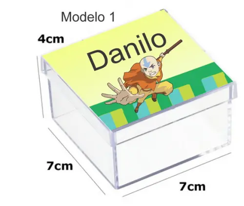 Caixa Acrilica 7x7x4-avatar Aang