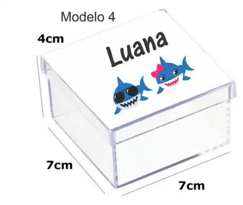 Caixa Acrilica 7x7x4-baby Shark