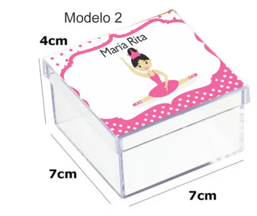 Caixa Acrilica 7x7x4-bailarina