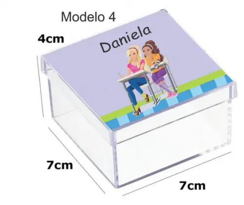 Caixa Acrilica 7x7x4-barbie