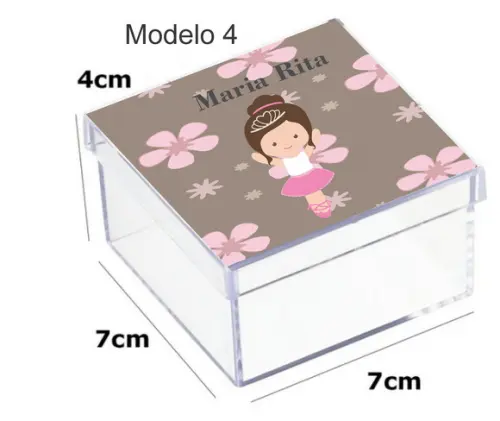 Caixa Acrilica 7x7x4-bailarina