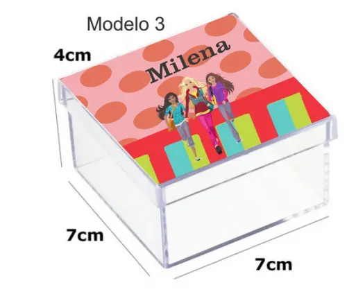 Caixa Acrilica 7x7x4-barbie