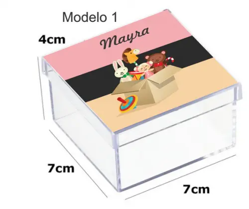 Caixa Acrilica 7x7x4-boneca