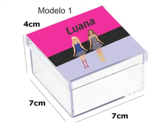 Caixa Acrilica 7x7x4-barbie