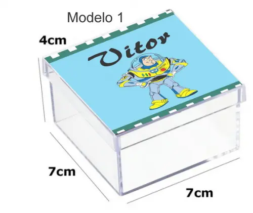 Caixa Acrilica 7x7x4-buzz Lightyear