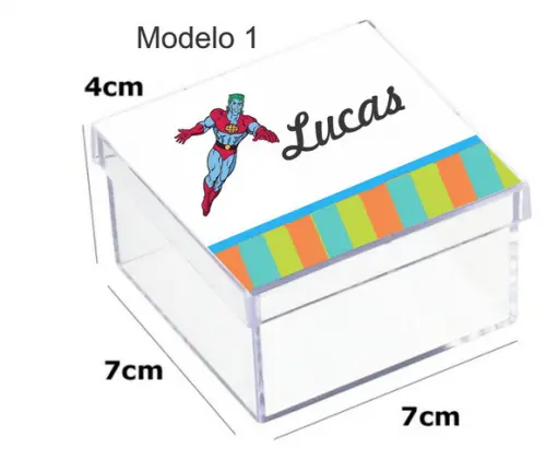 Caixa Acrilica 7x7x4-capitão Planeta