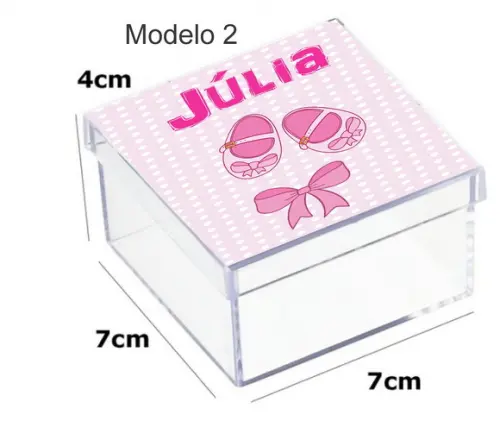 Caixa Acrilica 7x7x4-chá de Bebê
