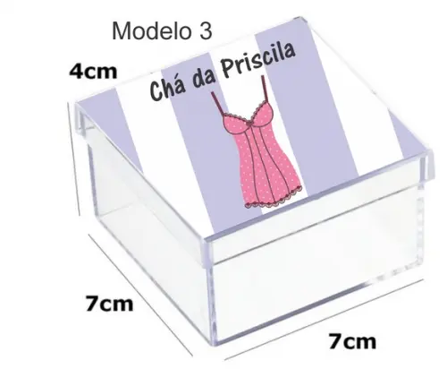 Caixa Acrilica 7x7x4-chá de Lingerie