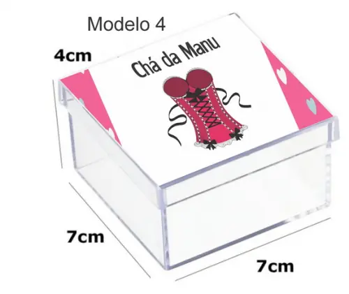 Caixa Acrilica 7x7x4-chá de Lingerie