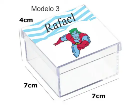 Caixa Acrilica 7x7x4-capitão Planeta