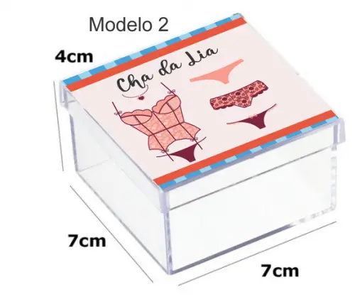 Caixa Acrilica 7x7x4-chá de Lingerie