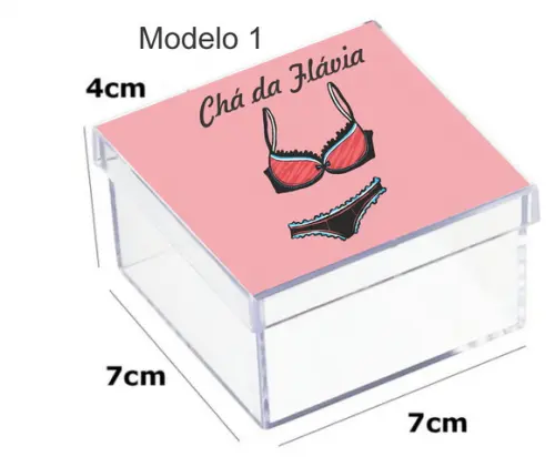 Caixa Acrilica 7x7x4-chá de Lingerie