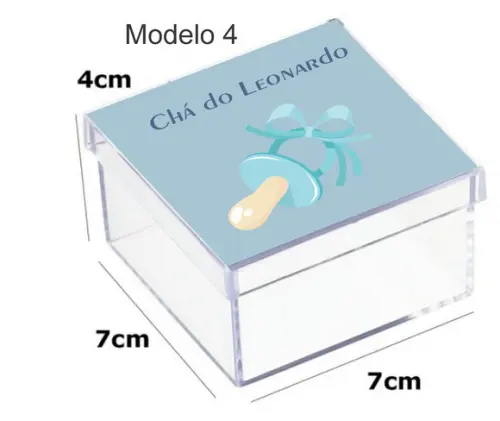 Caixa Acrilica 7x7x4-chá de Bebê