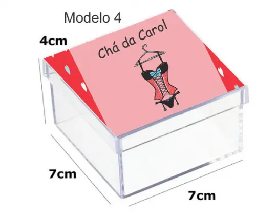 Caixa Acrilica 7x7x4-chá de Lingerie