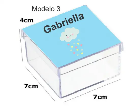 Caixa Acrilica 7x7x4-chuva de Amor