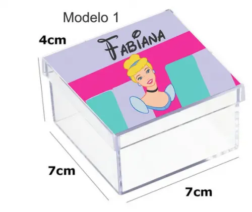 Caixa Acrilica 7x7x4-cinderela