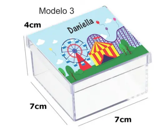 Caixa Acrilica 7x7x4-circo