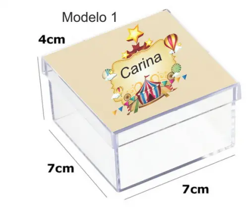 Caixa Acrilica 7x7x4-circo
