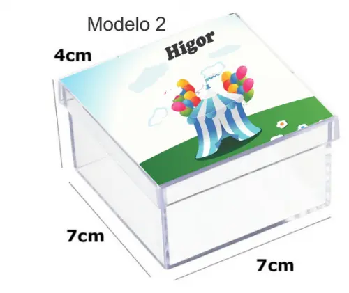 Caixa Acrilica 7x7x4-circo