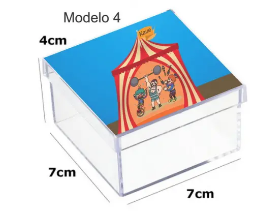 Caixa Acrilica 7x7x4-circo