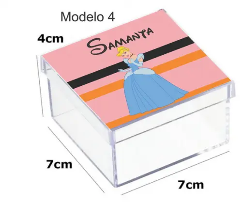 Caixa Acrilica 7x7x4-cinderela