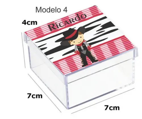 Caixa Acrilica 7x7x4-cowboy