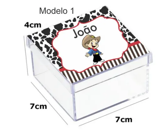 Caixa Acrilica 7x7x4-cowboy