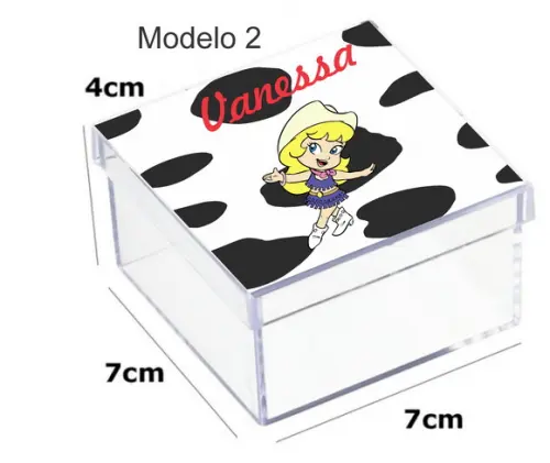 Caixa Acrilica 7x7x4-cowboy