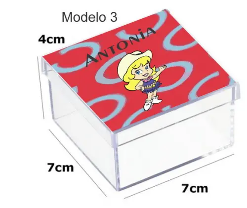 Caixa Acrilica 7x7x4-cowboy