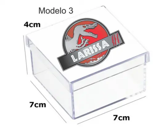 Caixa Acrilica 7x7x4-dinossauros