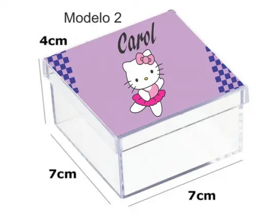 Caixa Acrilica 7x7x4-hello Kitty