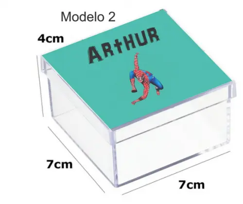 Caixa Acrilica 7x7x4-homem Aranha