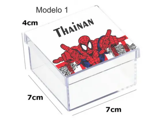 Caixa Acrilica 7x7x4-homem Aranha