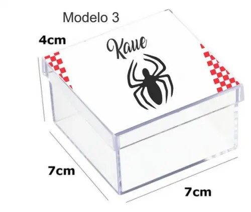 Caixa Acrilica 7x7x4-homem Aranha