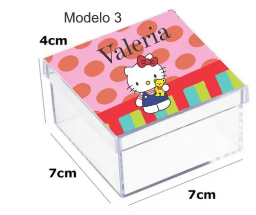 Caixa Acrilica 7x7x4-hello Kitty