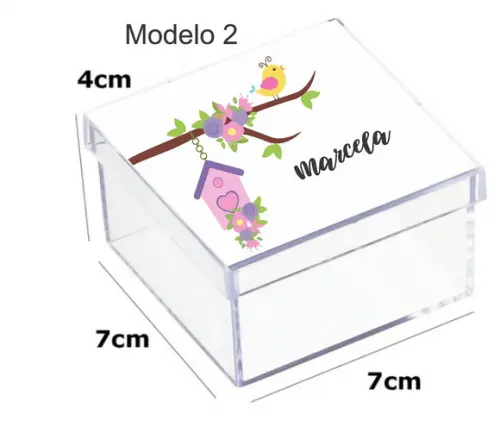 Caixa Acrilica 7x7x4-jardim Encantado
