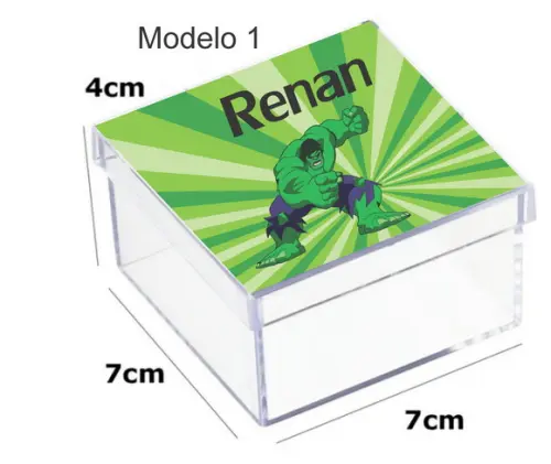 Caixa Acrilica 7x7x4-hulk