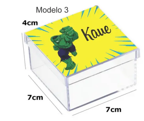 Caixa Acrilica 7x7x4-hulk