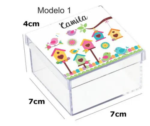 Caixa Acrilica 7x7x4-jardim Encantado