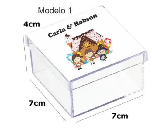 Caixa Acrilica 7x7x4-joão e Maria