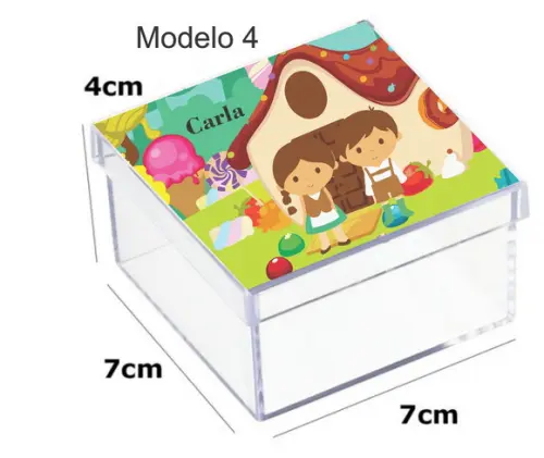 Caixa Acrilica 7x7x4-joão e Maria