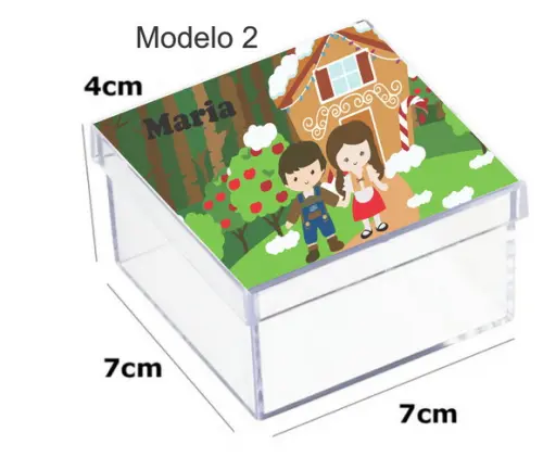 Caixa Acrilica 7x7x4-joão e Maria
