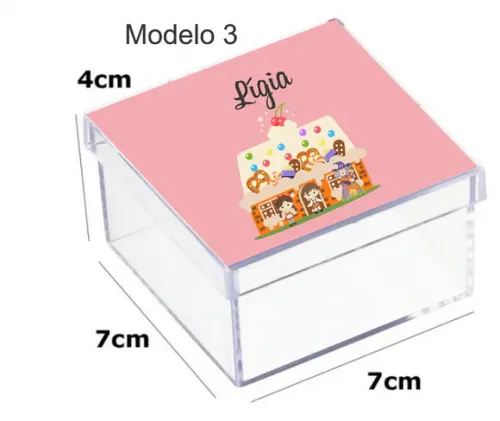 Caixa Acrilica 7x7x4-joão e Maria