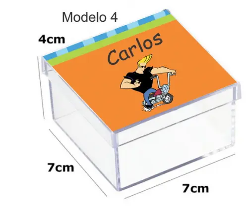 Caixa Acrilica 7x7x4-johnny Bravo
