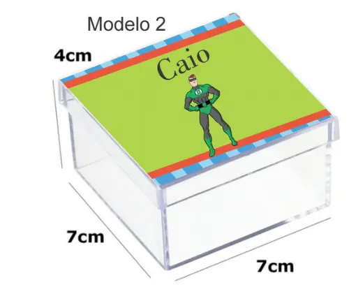 Caixa Acrilica 7x7x4-lanterna Verde