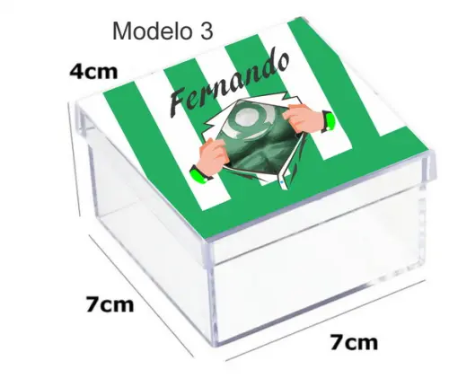 Caixa Acrilica 7x7x4-lanterna Verde
