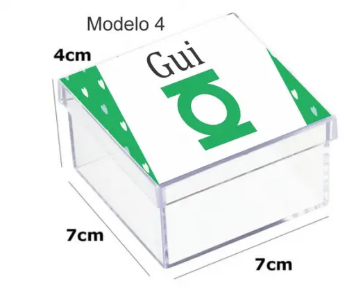 Caixa Acrilica 7x7x4-lanterna Verde