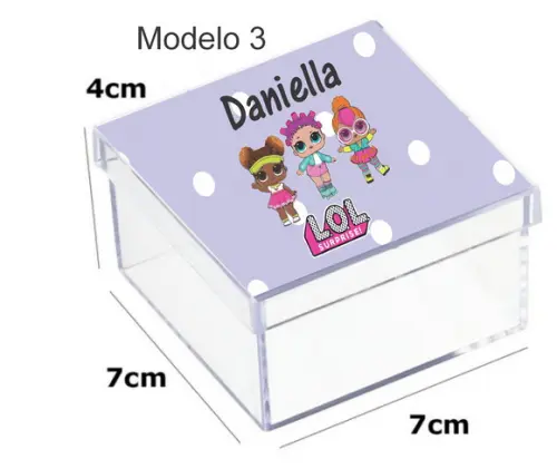 Caixa Acrilica 7x7x4-lol