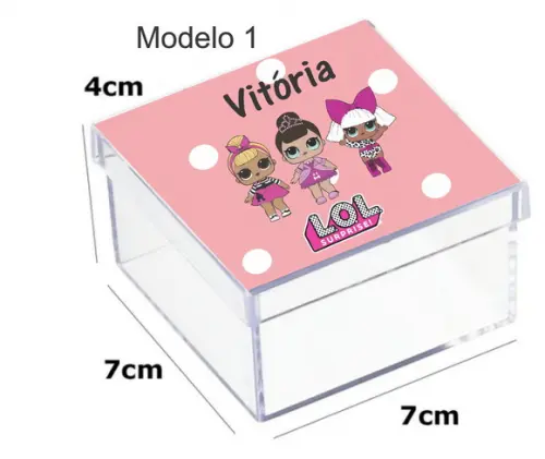 Caixa Acrilica 7x7x4-lol