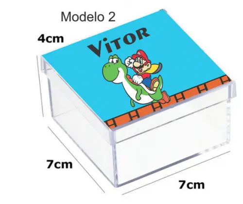Caixa Acrilica 7x7x4-mario Bros